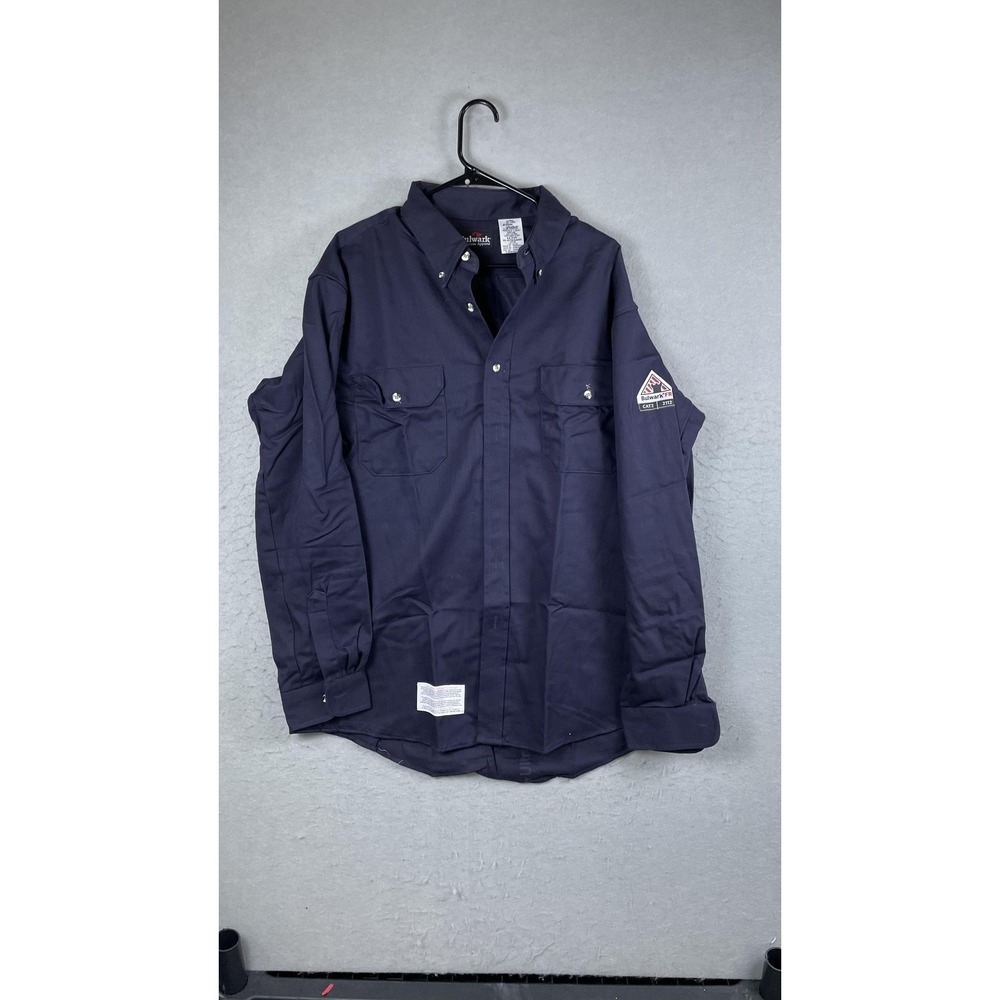 Bulwark FR UltraSoft Shirt Mens‎ XL Navy Flame Resistant CAT2 8.6 ATPV